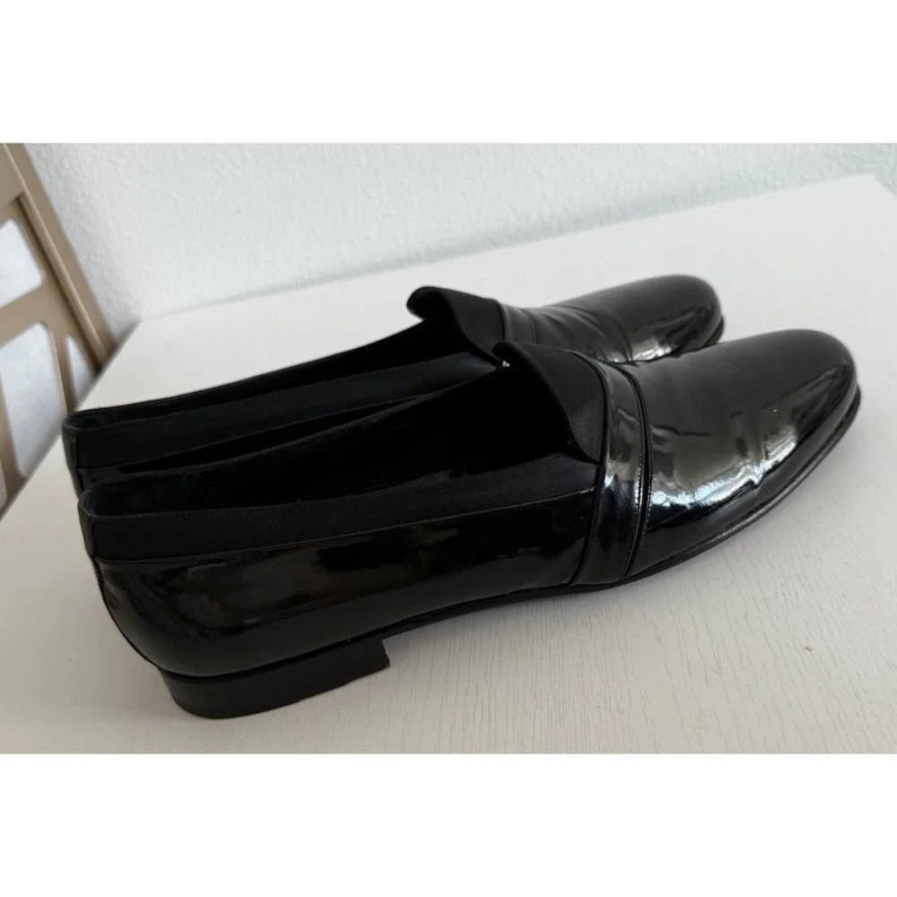 Mezlan Mirage Tuxedo Dress Loafers Shoes Black Mens Size 11.5 B Patent Leather